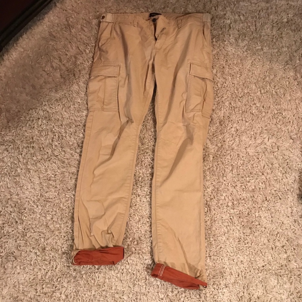Scotch & Soda - Orange Cuff Beige Chinos - 31 x 34